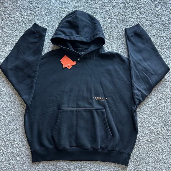 Men's YoungLA 533 ImmortalClub Hoodie, 100%Cotton XL, NWT, BlackWashed - Picture 2 of 6